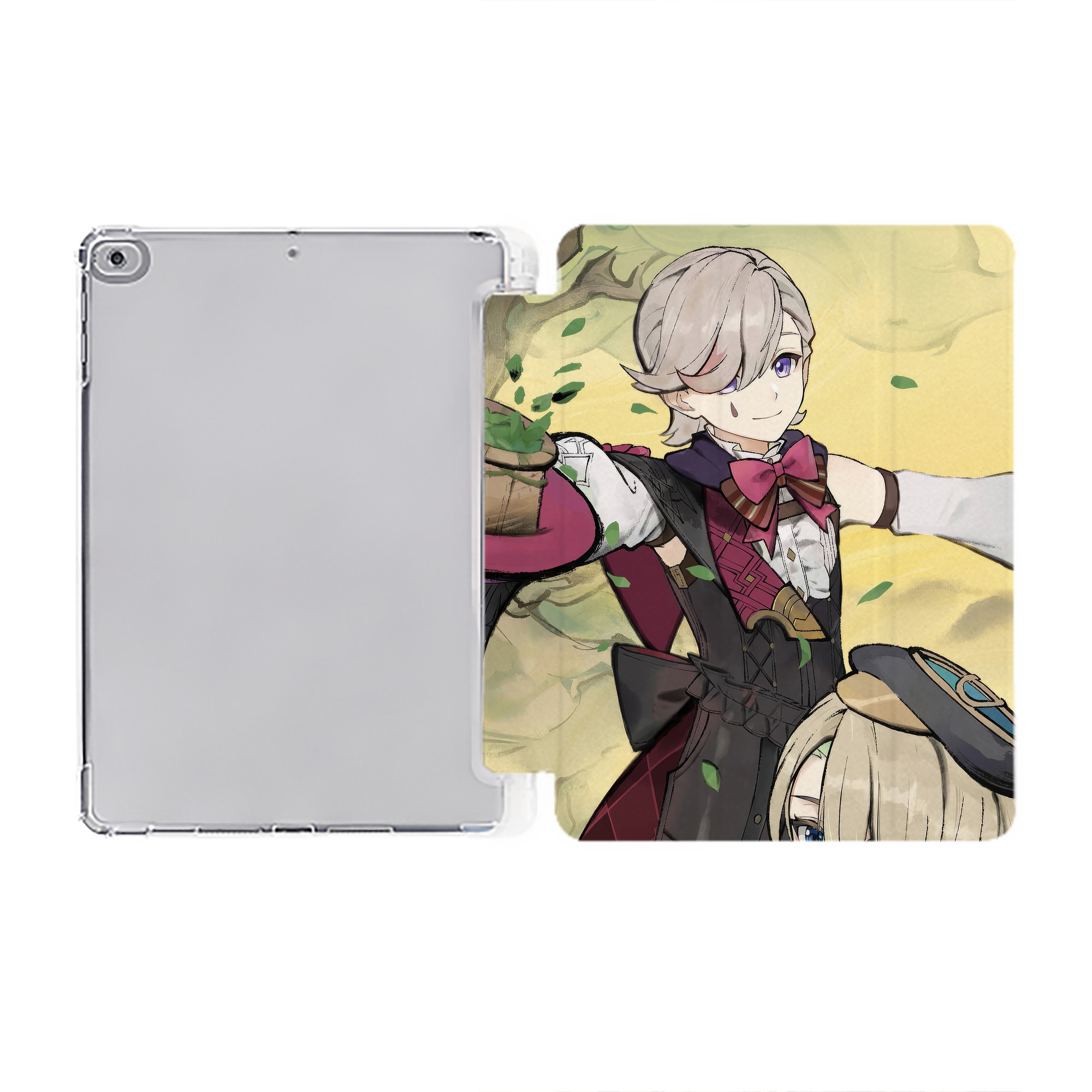 げんし神 genshin IPad ケース ペン収納付き 三つ折りスタンド PUレザー×シリコン 対応機種9.5/10.5/10.9インチ
